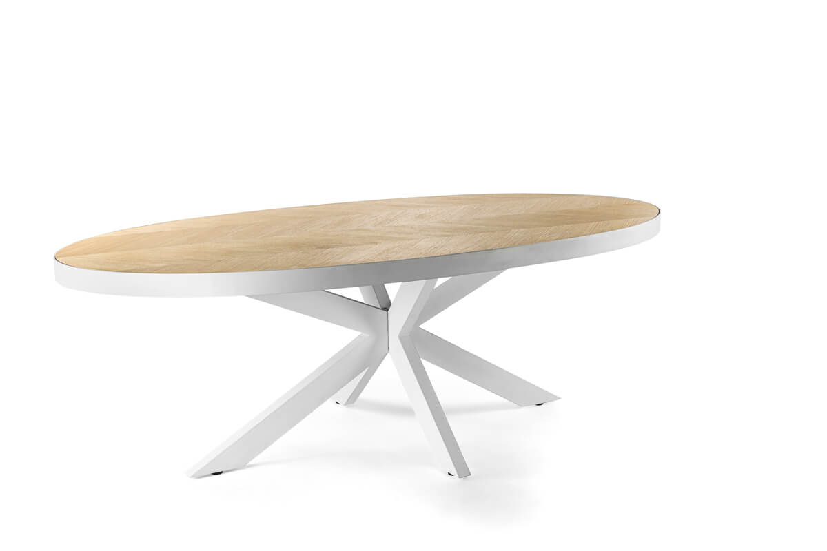 Haluta - Ovale Eikenhouten Eetkamertafel Lennox - 230 x 110 x 76 cm - Naturel - Afbeelding 4