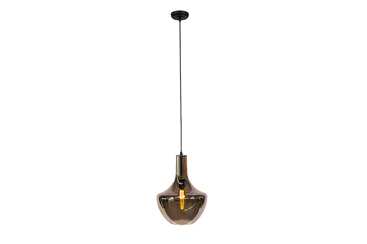Haluta Hanglamp - 37 x 37 x 130 cm - 1-lichts - Smoke Glas