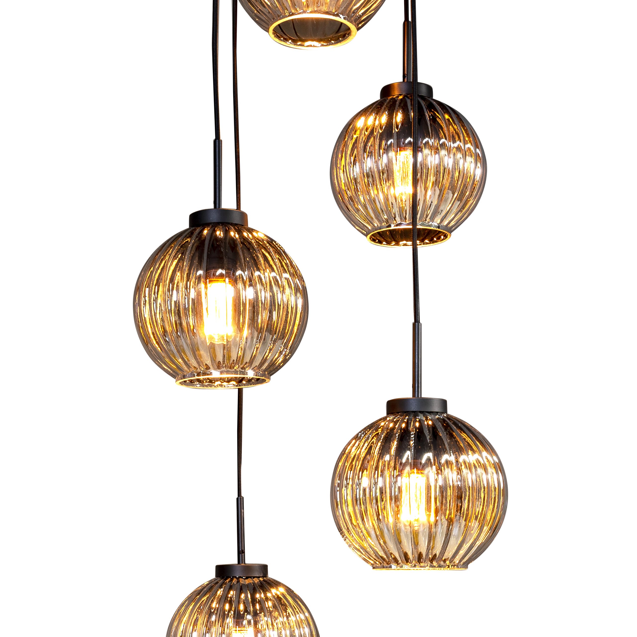 Haluta Hanglamp - 5-lichts - Smoke Glas - Afbeelding 2