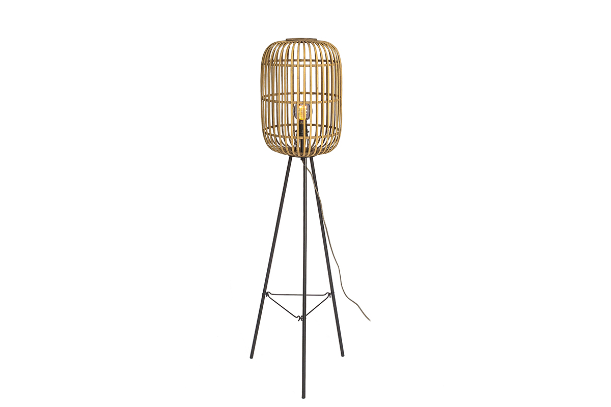Haluta Vloerlamp - 1-Lichts - 32 x 32 x 150 cm - Bamboe