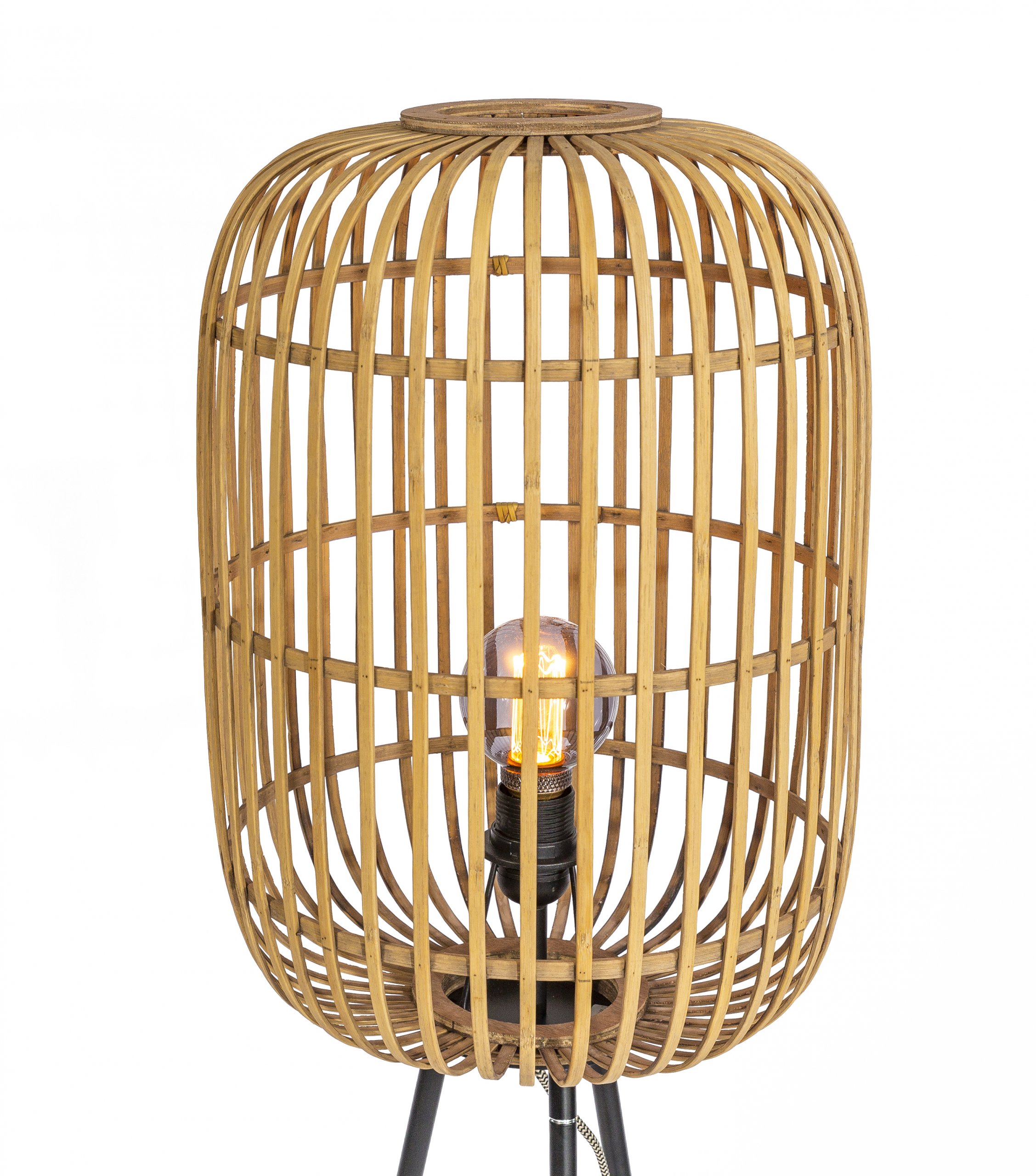 Haluta Vloerlamp - 1-Lichts - 32 x 32 x 150 cm - Bamboe - Afbeelding 4