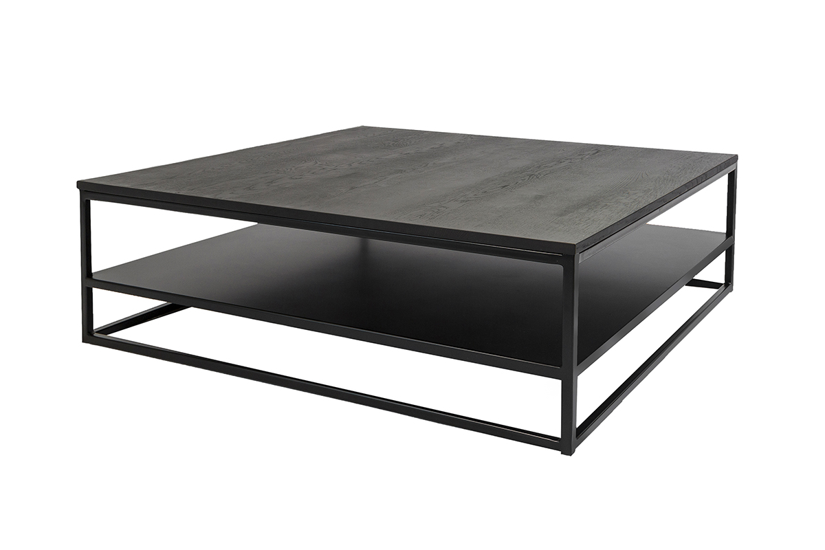 Haluta - Vierkante Eiken Salontafel Olaf - 110 x 110 x 38 cm - Zwart - Afbeelding 5