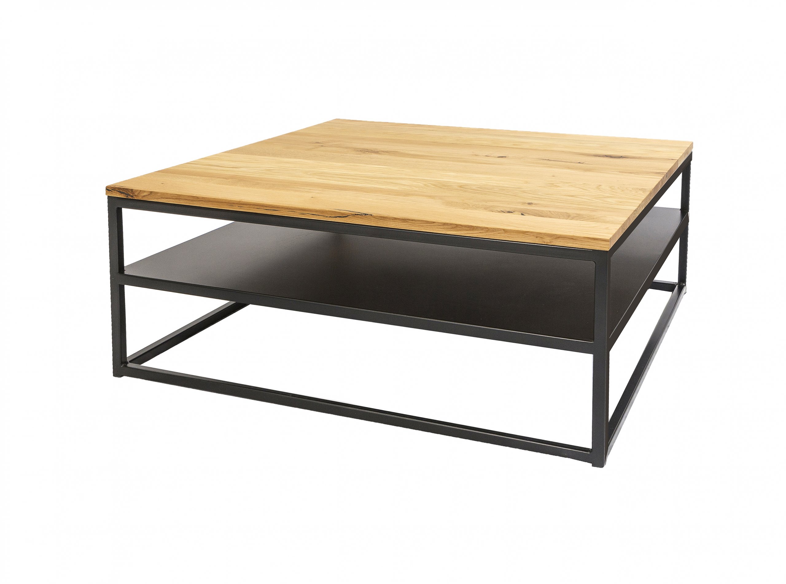 Haluta Eiken Salontafel - 90 x 90 x 38 cm - Zandkleurig - Afbeelding 4