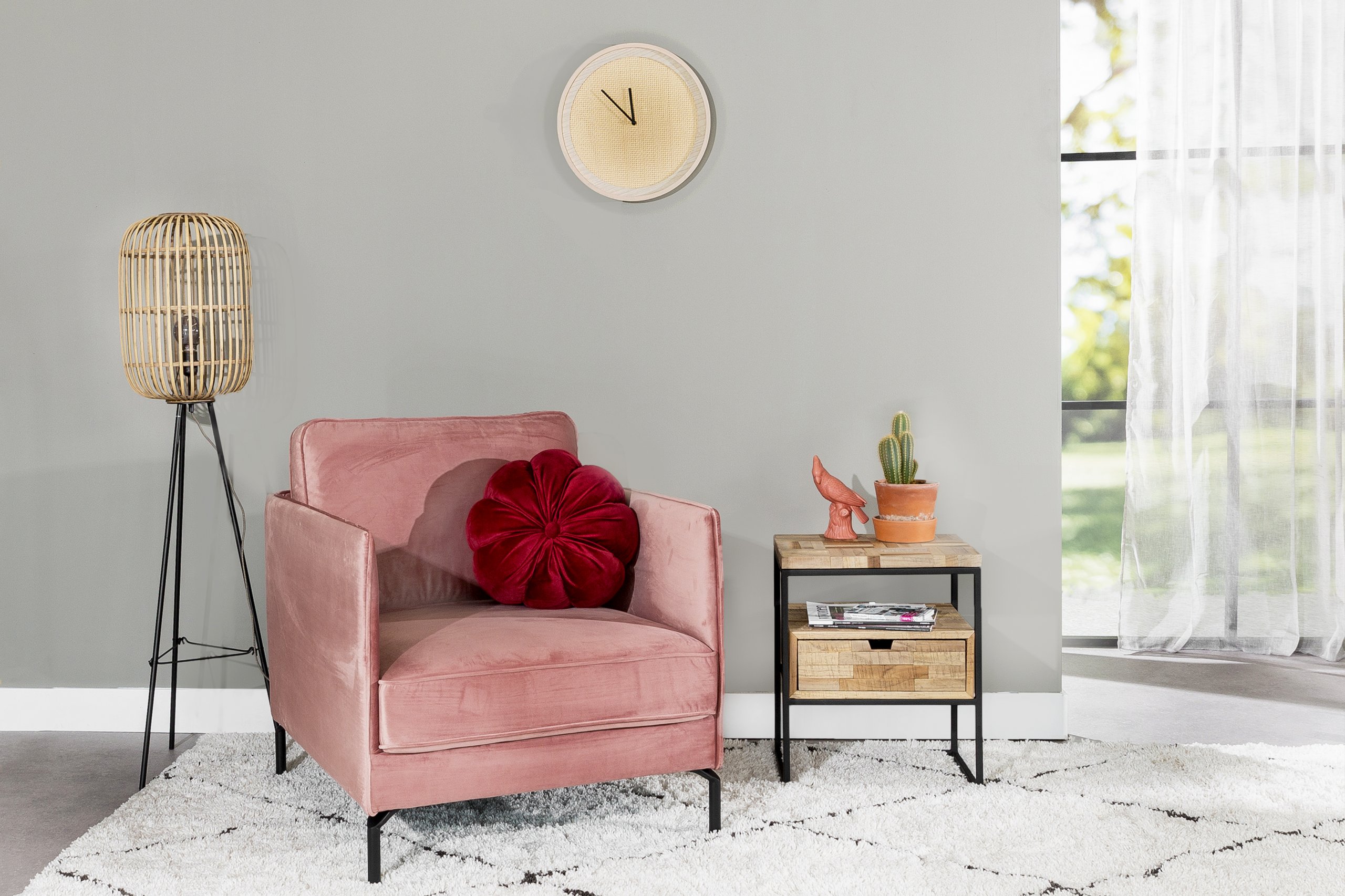 Haluta Fauteuil - 1 Zits - Fashion Velvet - Roze - Afbeelding 2