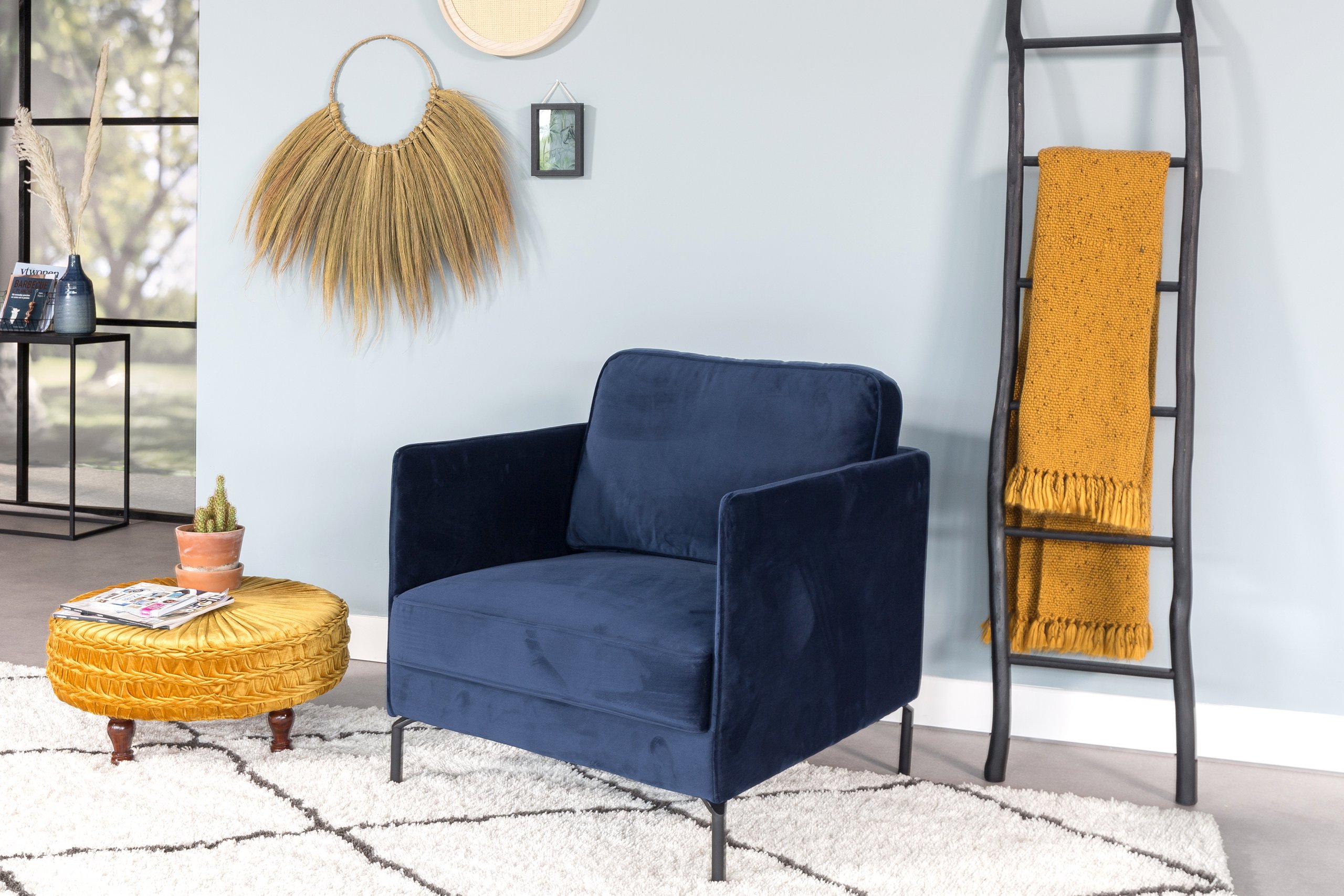 Haluta Fauteuil - 1 Zits - Fashion Velvet - Blauw - Afbeelding 2