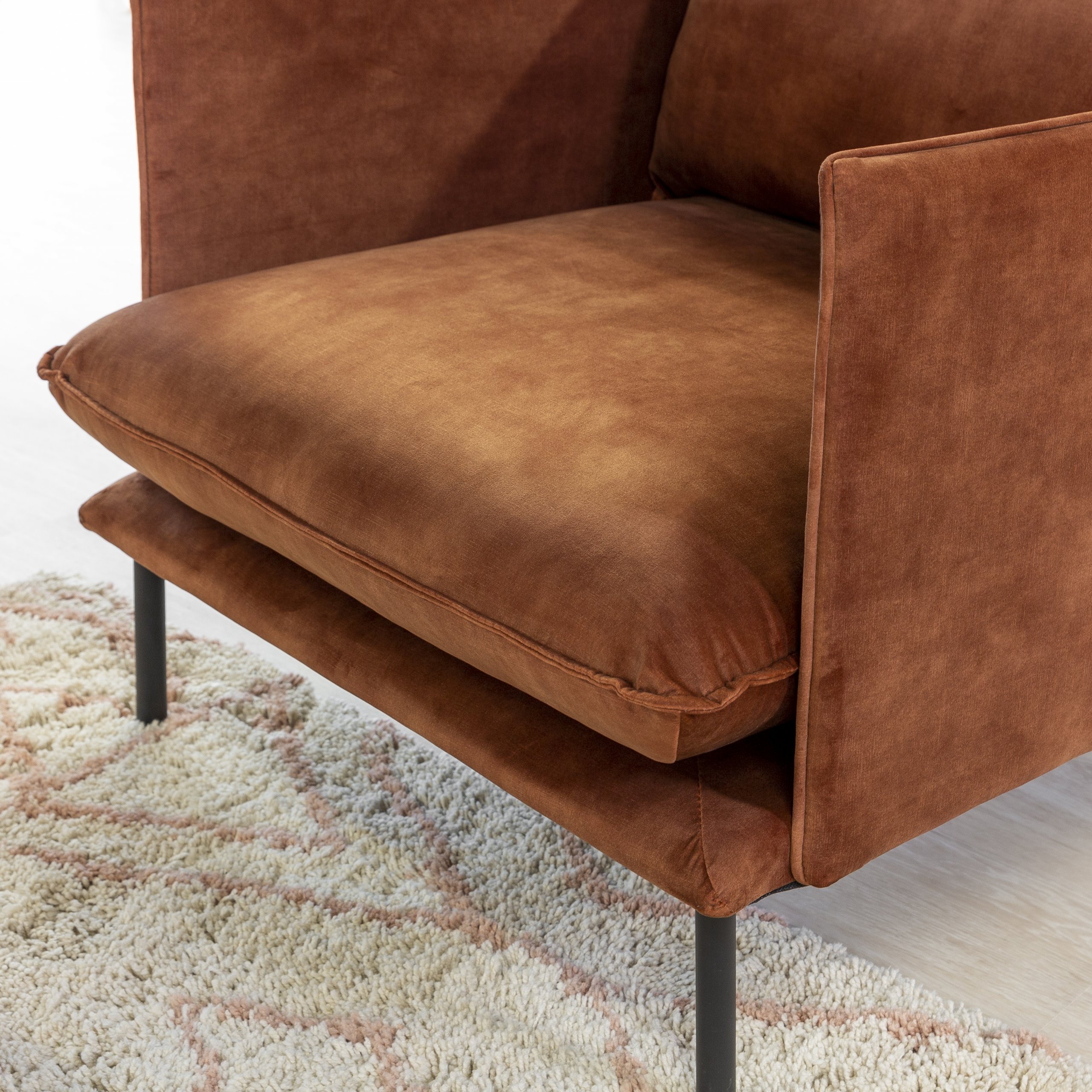 Haluta Velvet Fauteuil - 1 Zits - Koper - Afbeelding 4