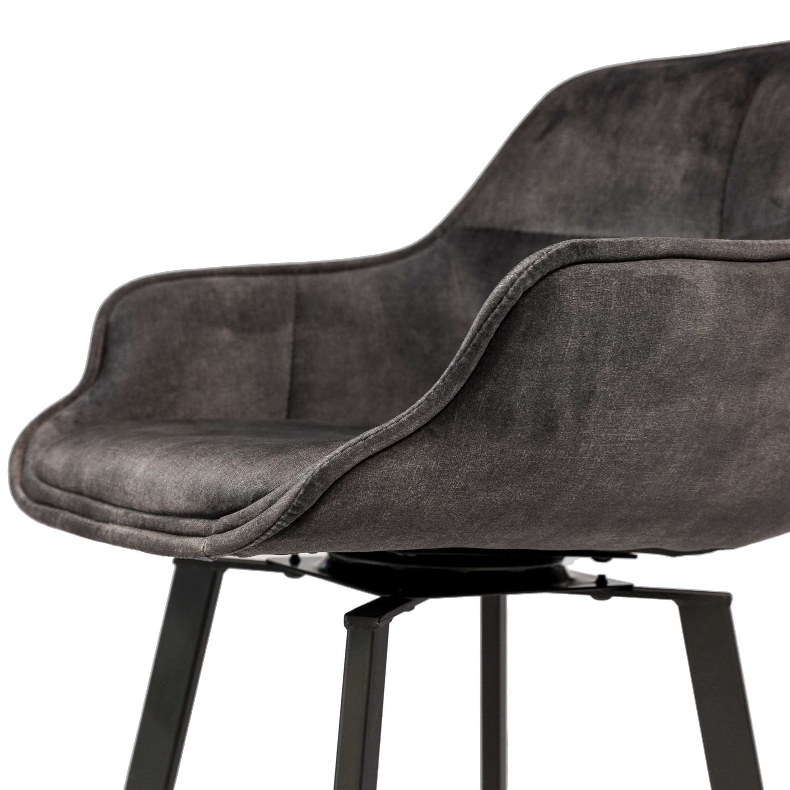 Haluta Barkruk Draaibaar - 2 stuks - Vintage Velvet - Antraciet - Afbeelding 5