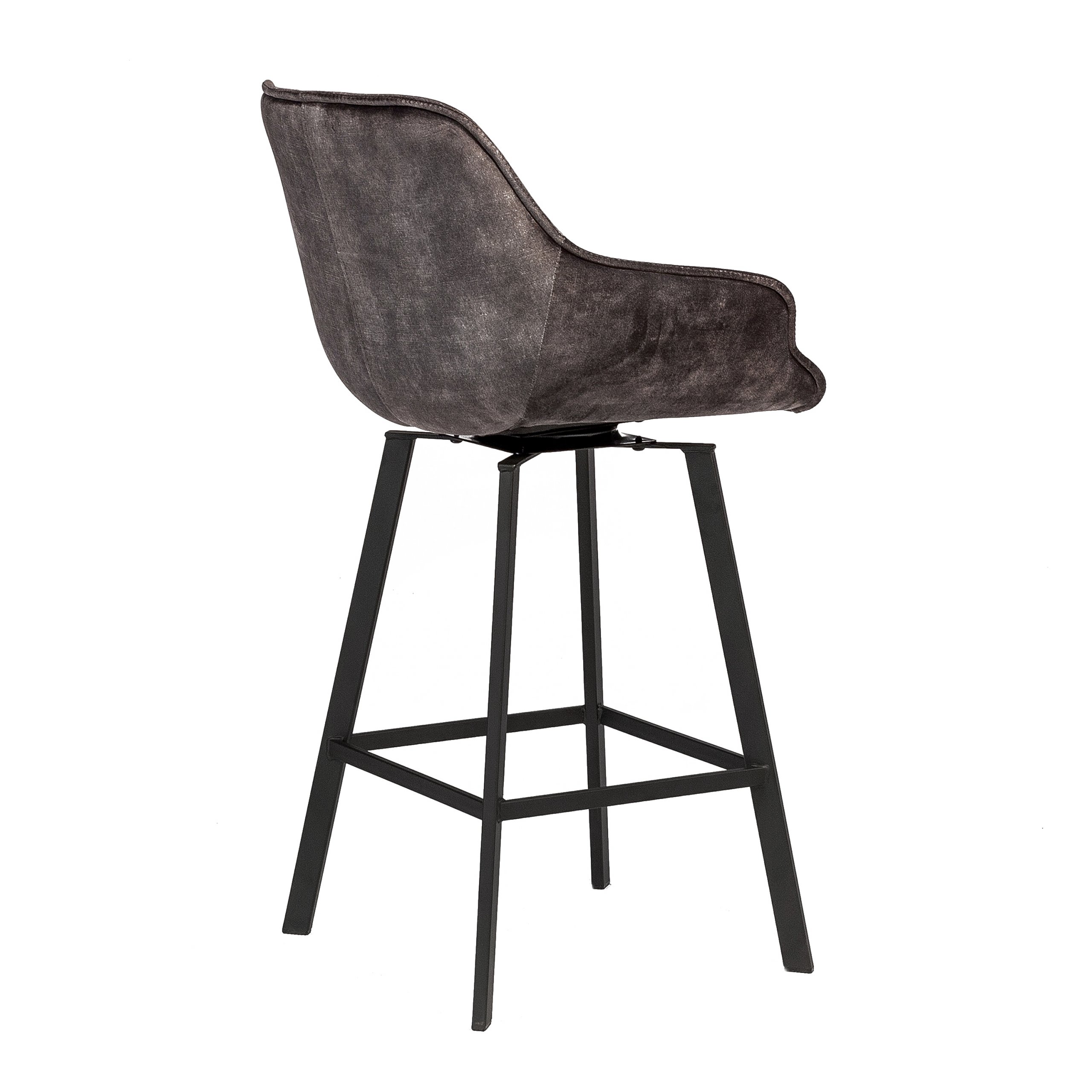 Haluta Barkruk Draaibaar - 2 stuks - Vintage Velvet - Antraciet - Afbeelding 3
