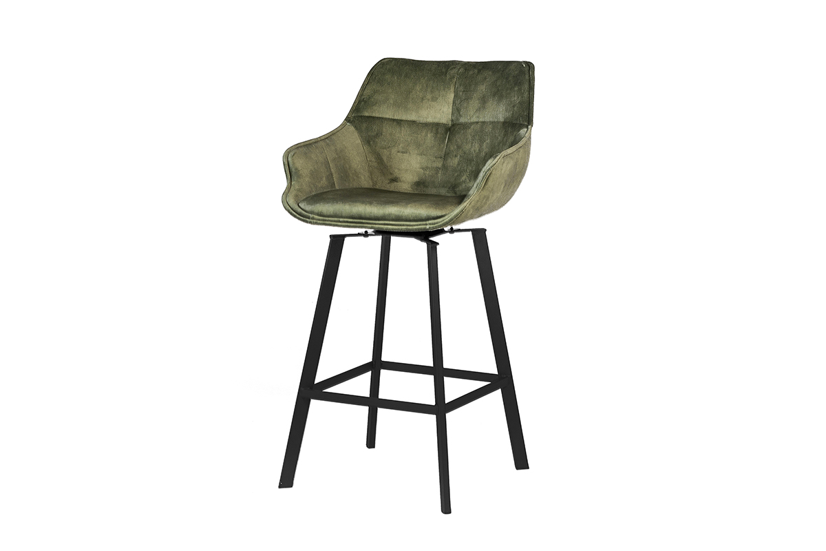 Haluta Barkruk Draaibaar - 2 stuks - Vintage Velvet - Mosgroen