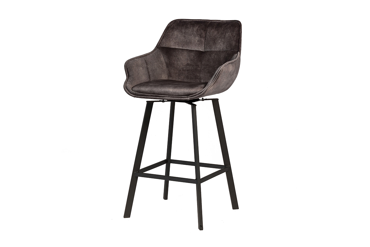 Haluta Barkruk Draaibaar - 2 stuks - Vintage Velvet - Antraciet