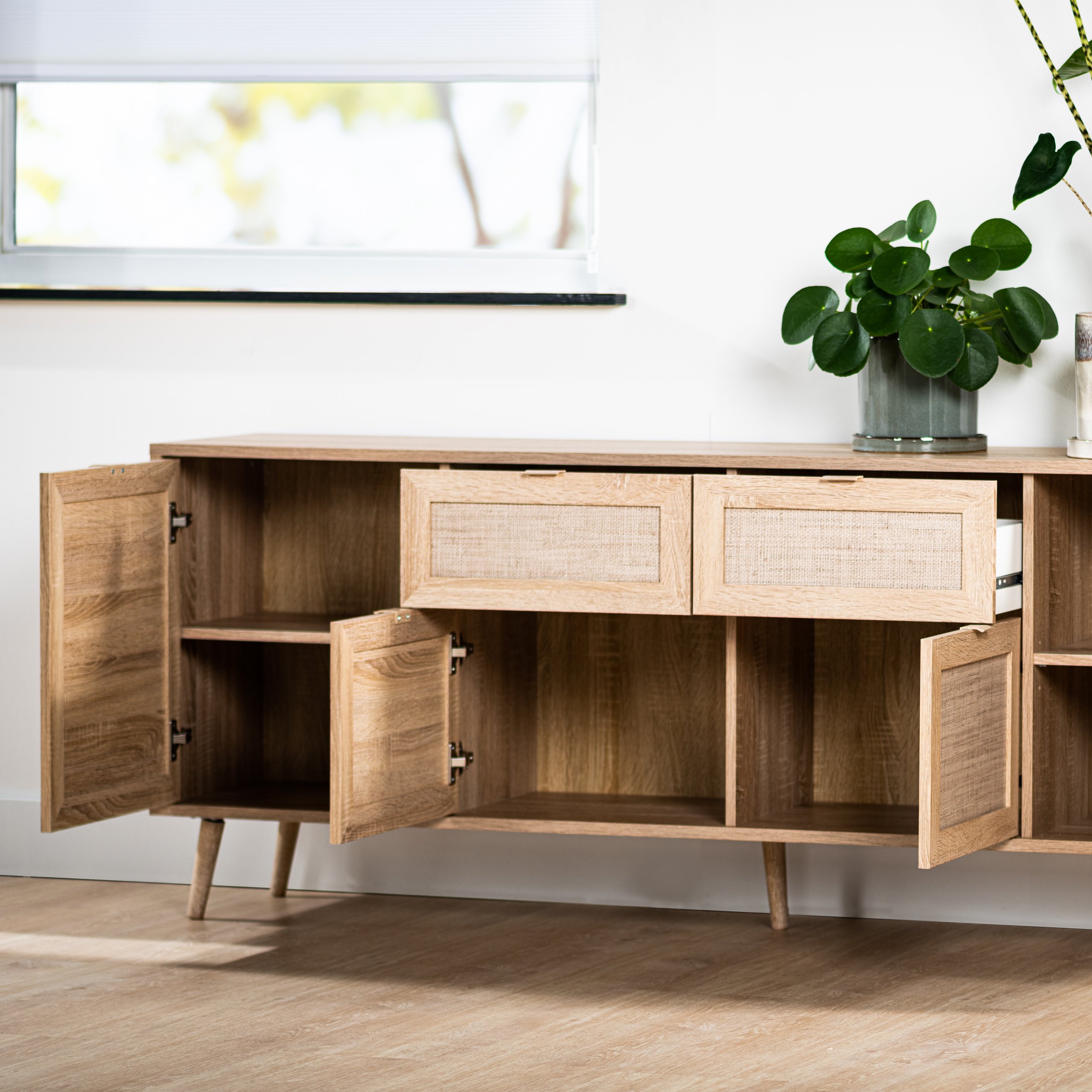 Haluta Sedona Dressoir - 180 x 40 x 71 cm - Naturel - Afbeelding 5