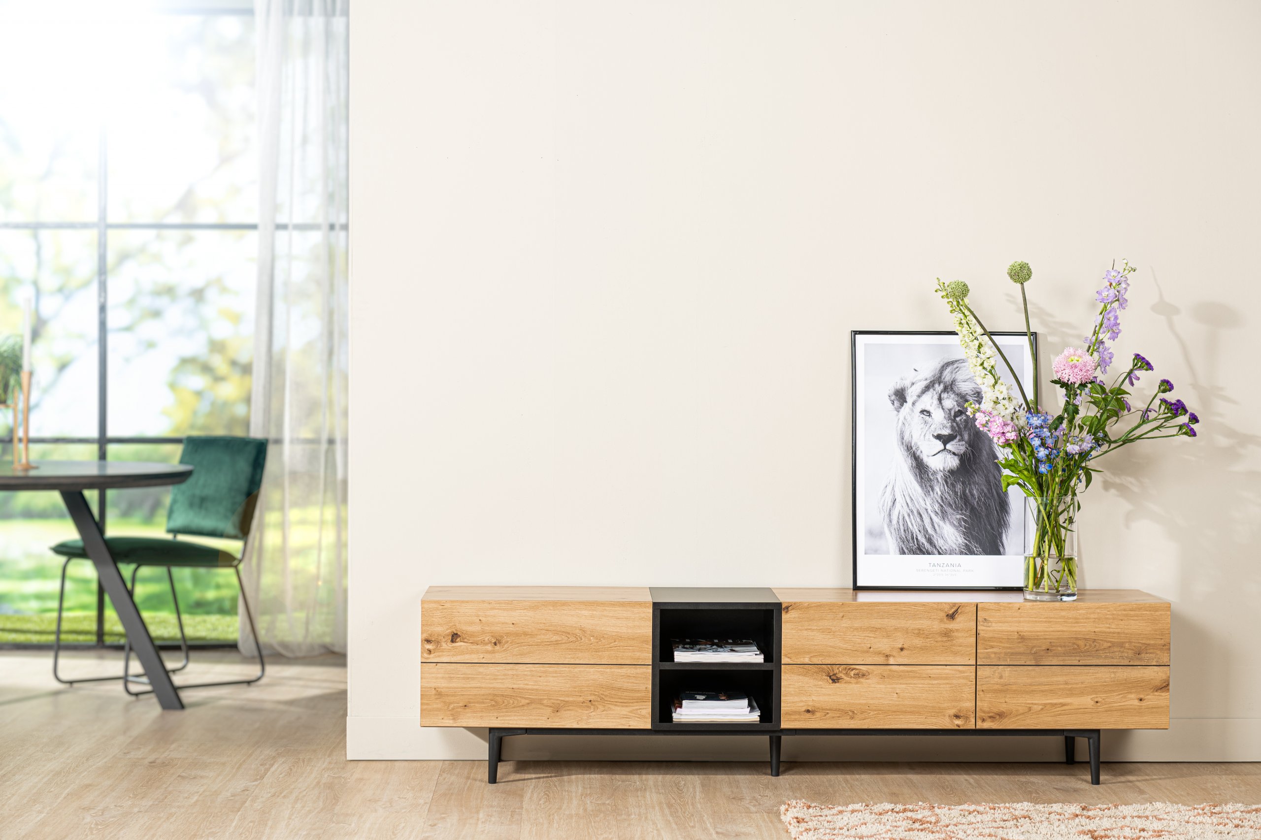 Haluta Melamine TV Meubel - 195 x 37 x 48 cm - Naturel - Afbeelding 3