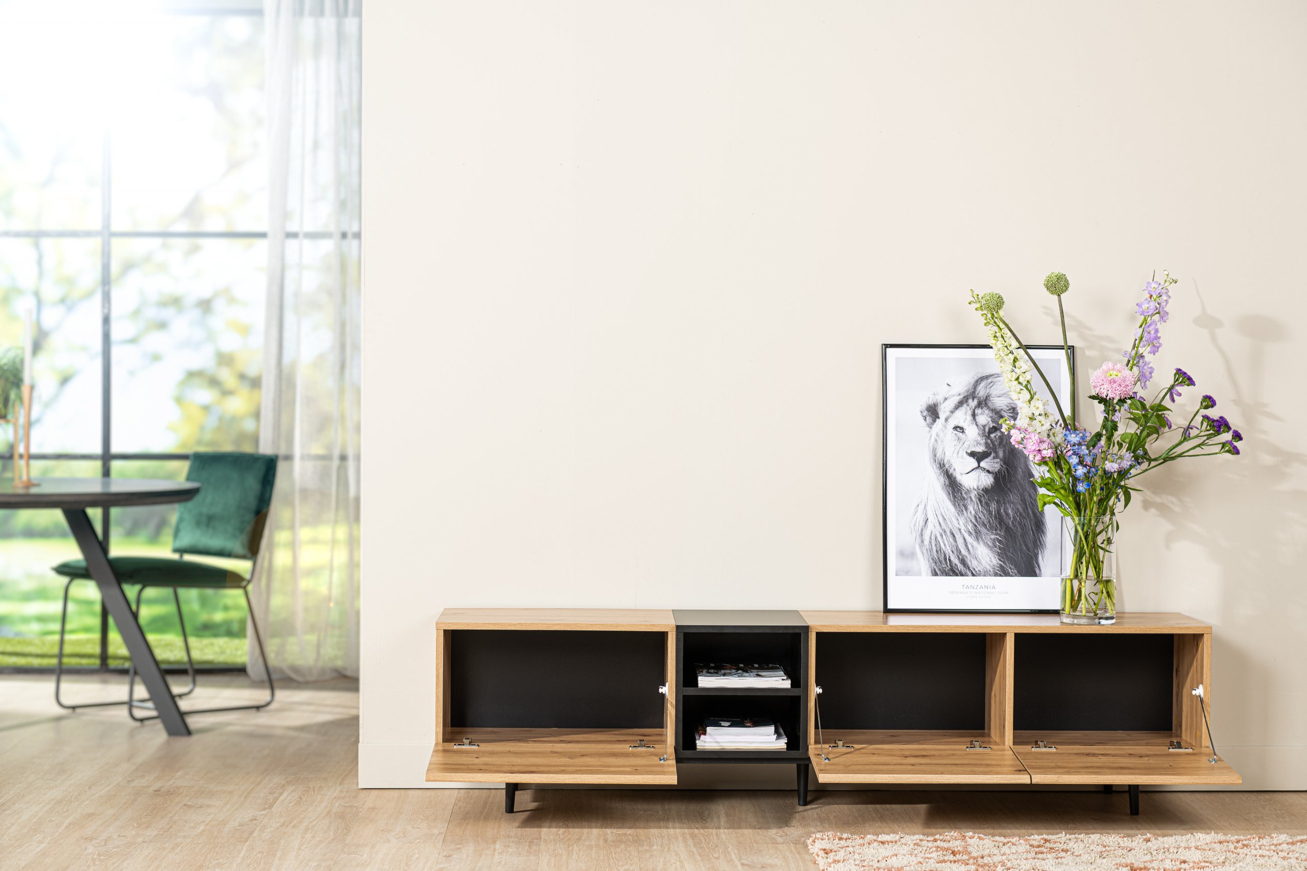 Haluta Melamine TV Meubel - 195 x 37 x 48 cm - Naturel - Afbeelding 5