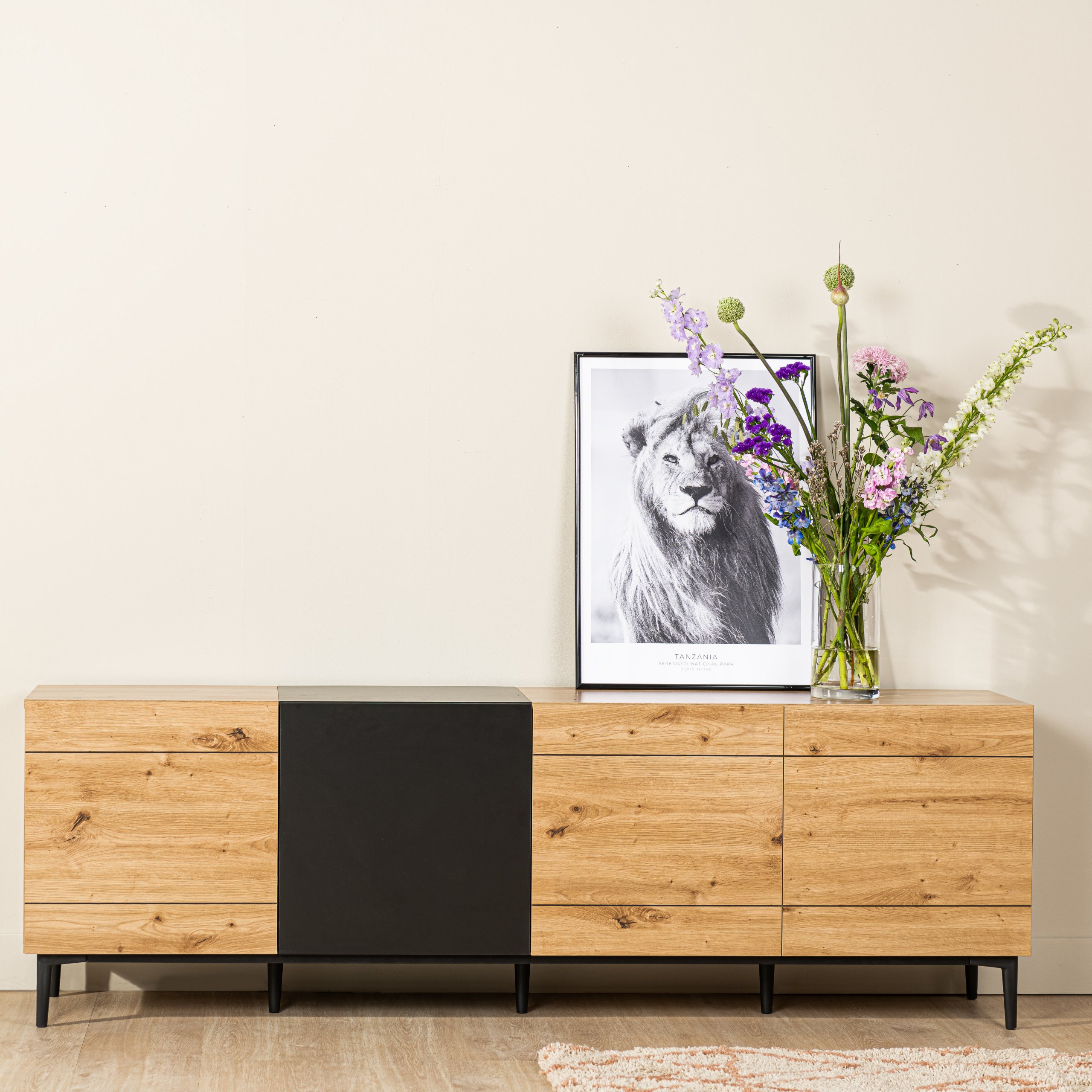 Haluta Melamine Dressoir - 200 x 42 x 65 cm - Naturel - Afbeelding 7