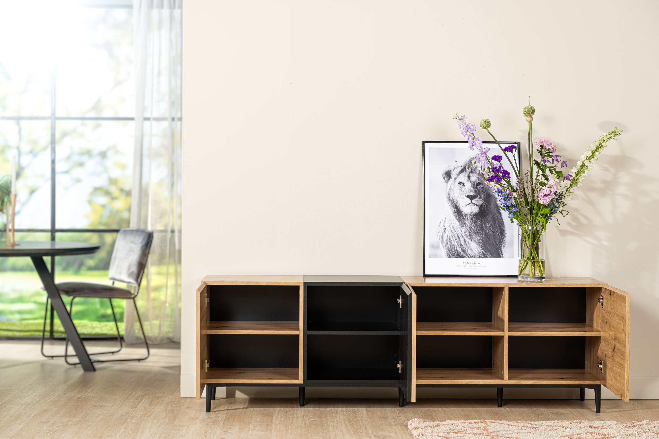 Haluta Melamine Dressoir - 200 x 42 x 65 cm - Naturel - Afbeelding 8