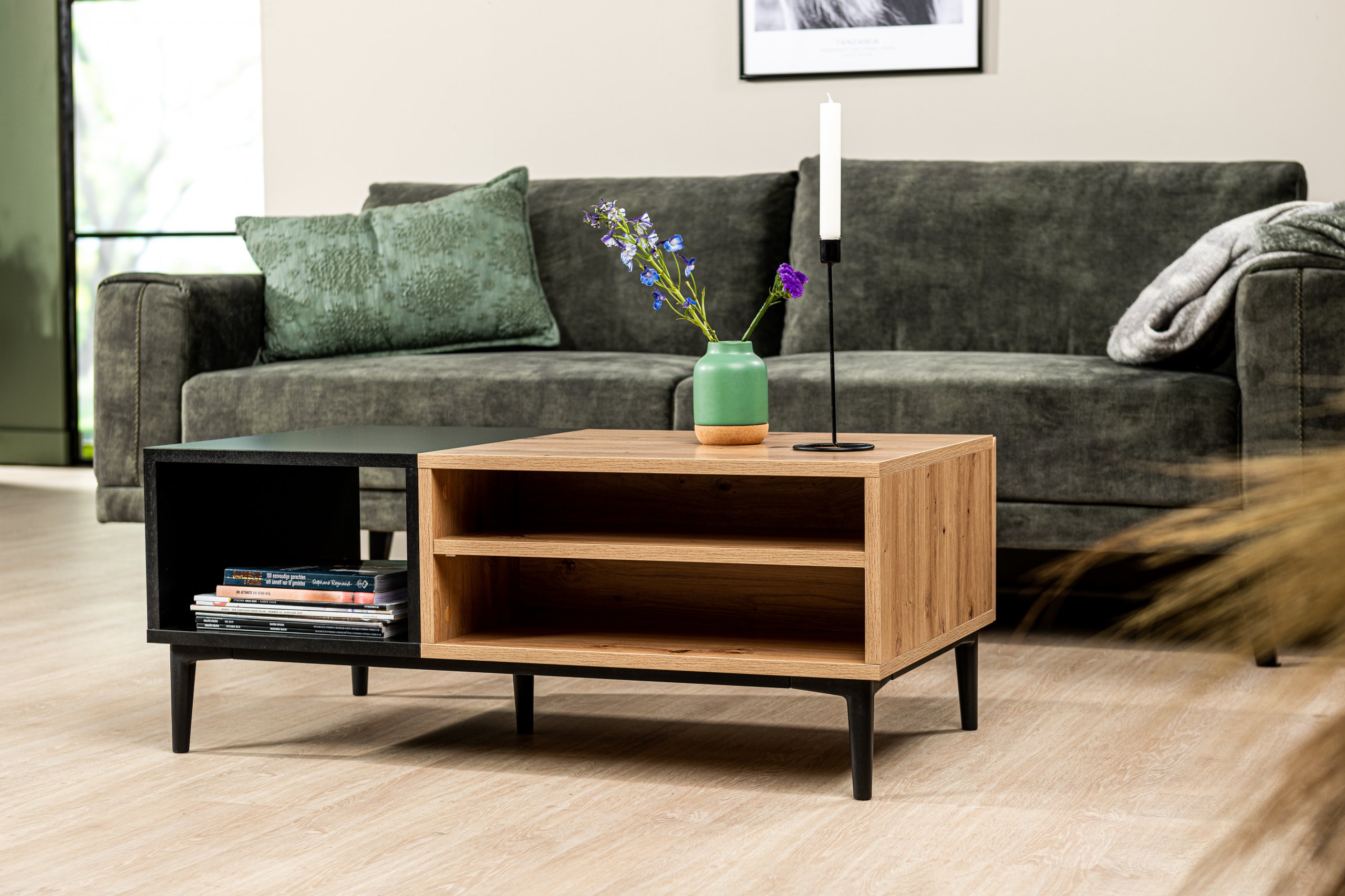 Haluta Melamine Salontafel - 100 x 55 x 40 cm - Naturel - Afbeelding 7