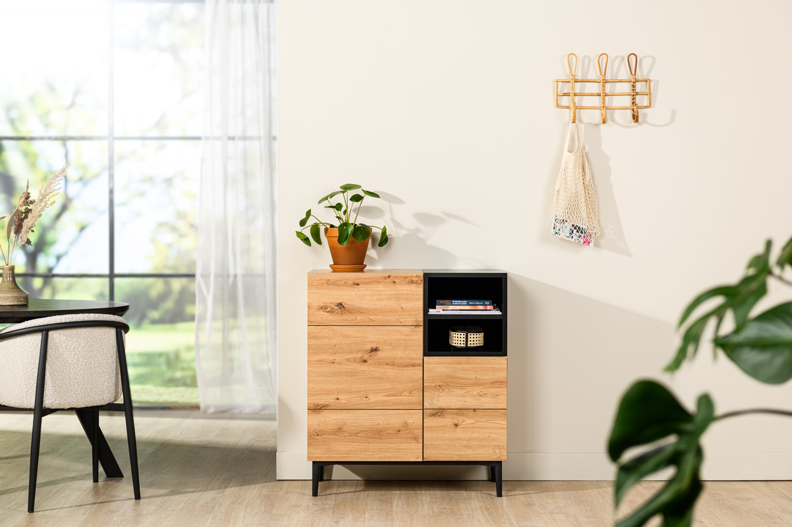 Haluta Melamine Wandkast - 80 x 42 x 90 cm - Naturel - Afbeelding 7