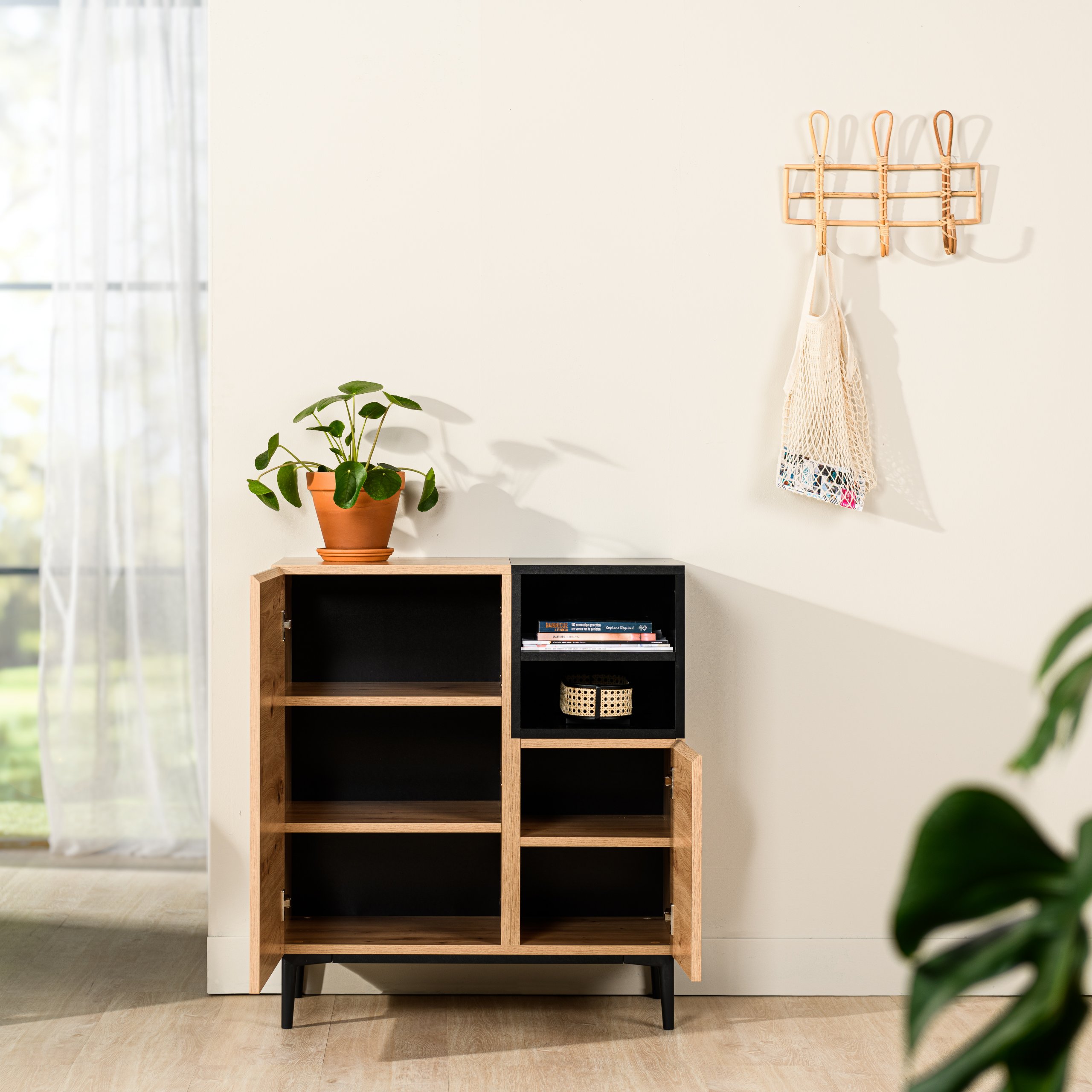 Haluta Melamine Wandkast - 80 x 42 x 90 cm - Naturel - Afbeelding 8