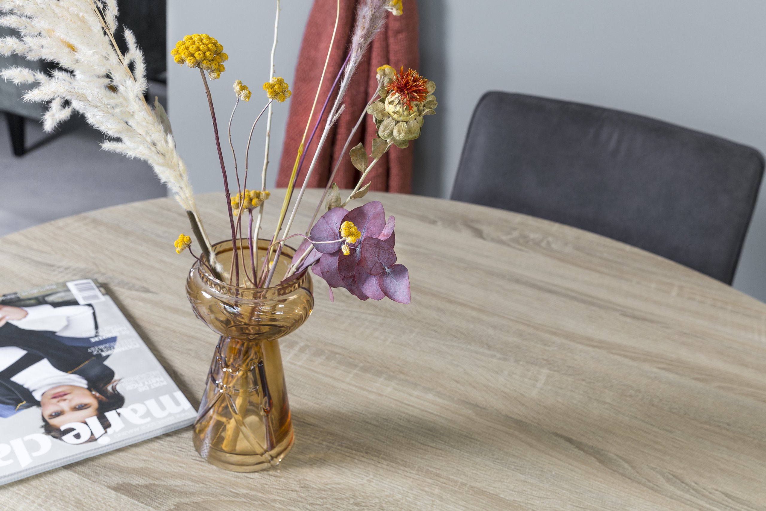 Haluta Eetkamertafel Rond - 120 x 120 cm - White Wash - Afbeelding 3