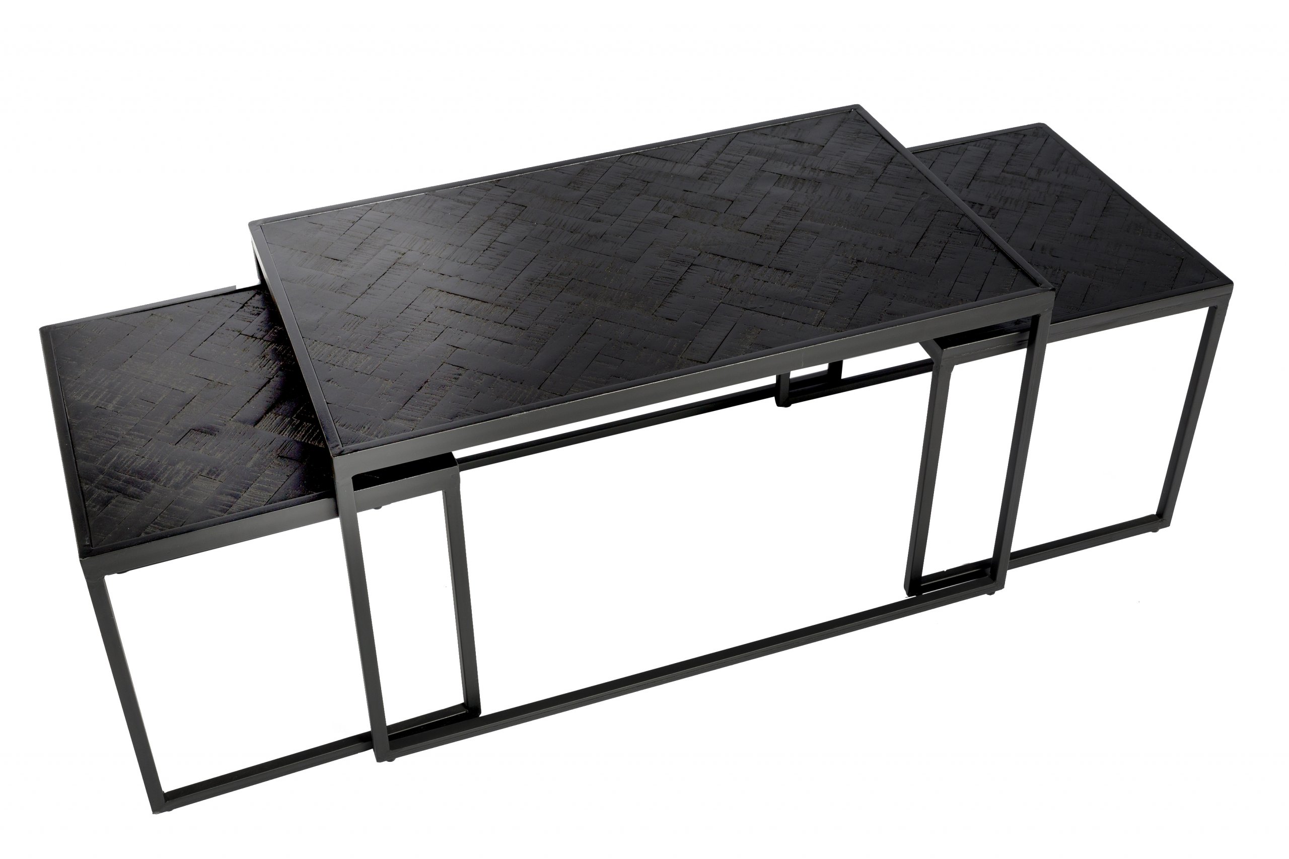 Haluta Salontafel XL - Set van 3 - Visgraat Zwart - Afbeelding 4