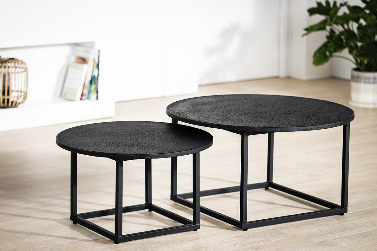 Haluta Lava Salontafel - Set van 2 - Zwart
