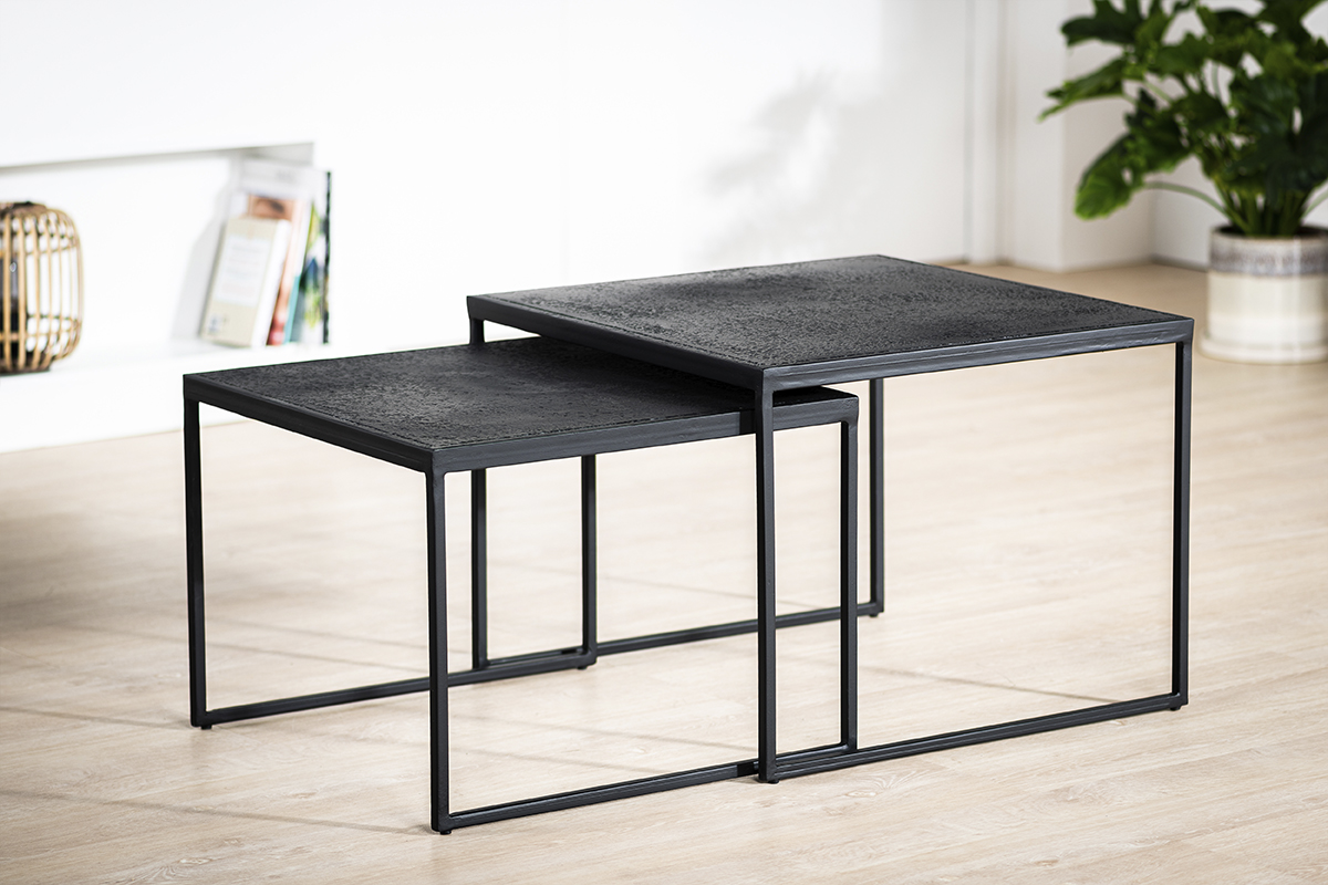 Haluta Lava Salontafel - Set van 2 - Zwart