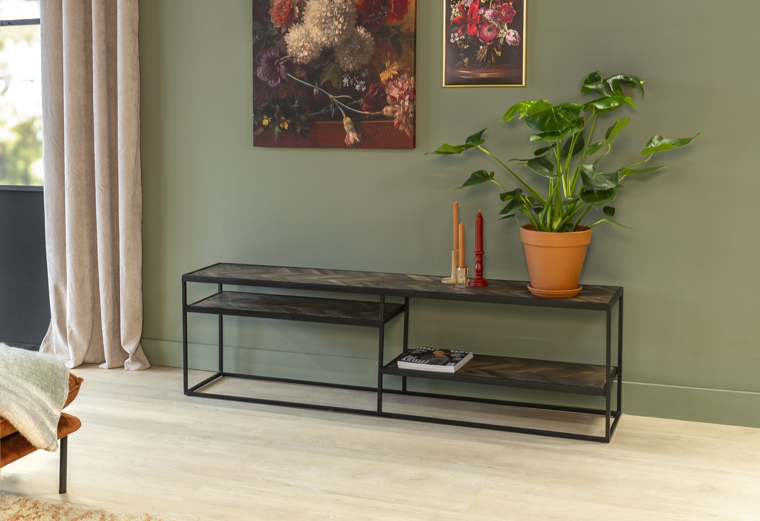 Haluta TV Meubel - 180 x 35 x 40 cm - Brown Cuban - Bruin - Afbeelding 2