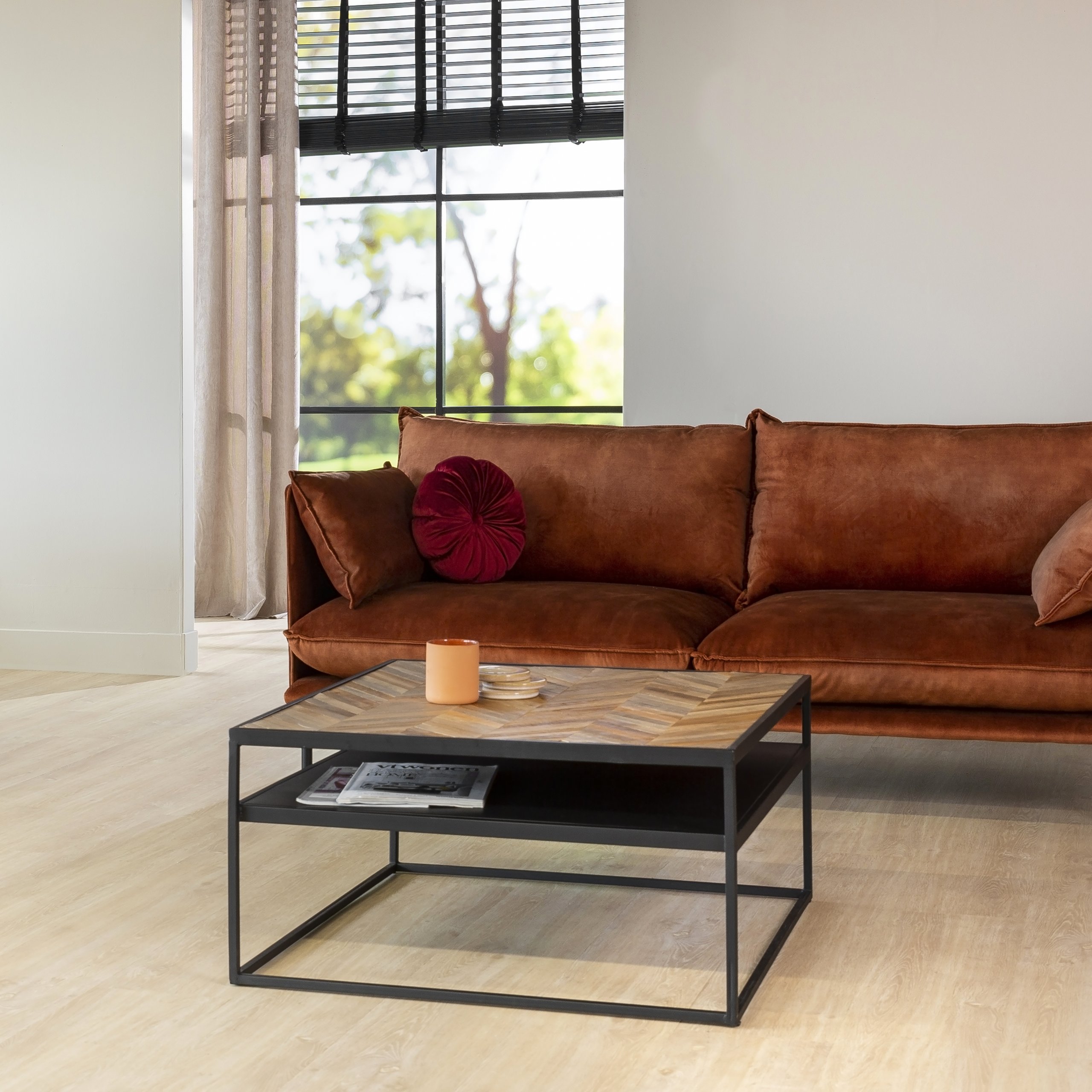 Haluta Salontafel - 80 x 80 x 40 cm - Brown Cuban - Bruin - Afbeelding 2