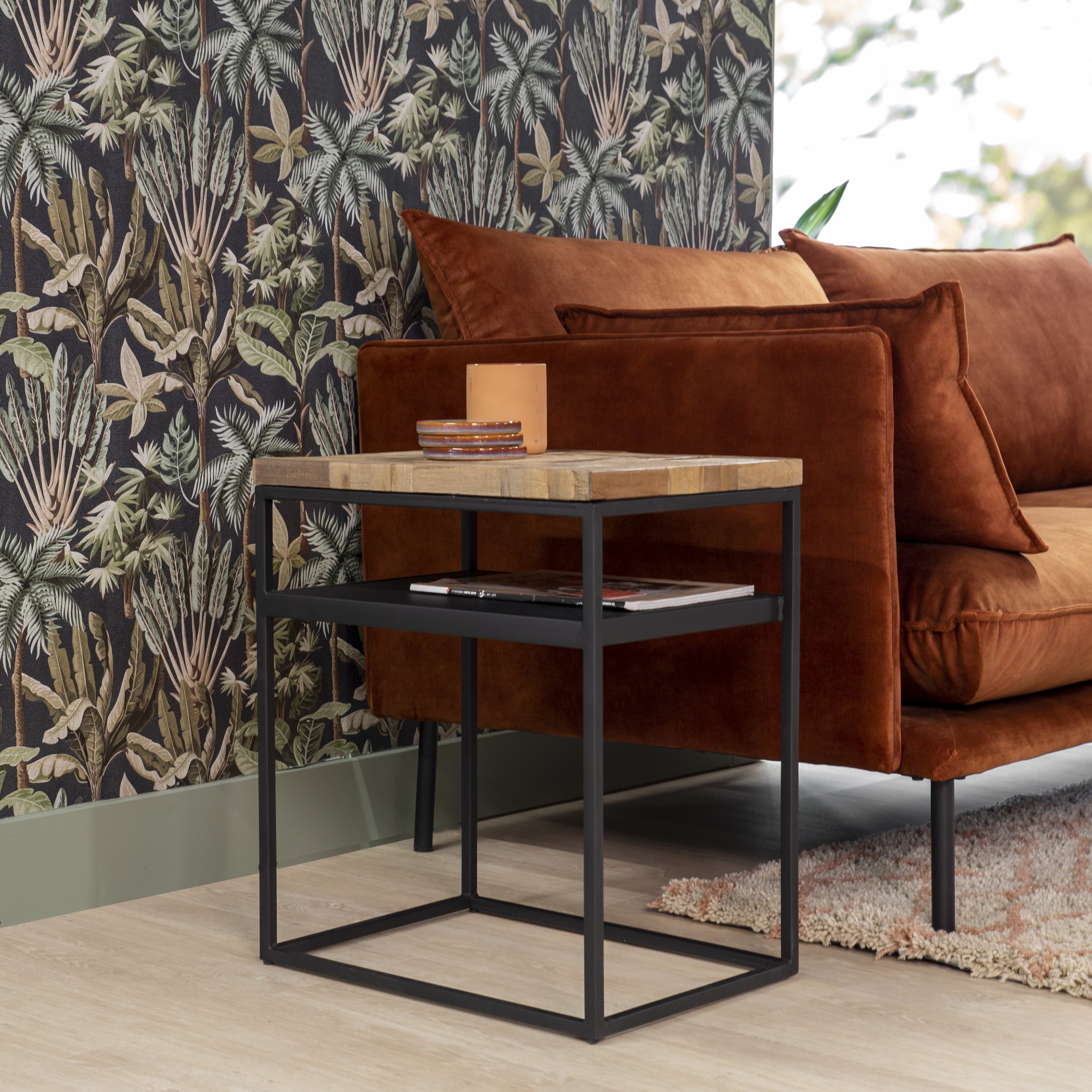 Haluta Nachtkastje - 45 x 35 x 55 cm - Grey Block - Grijs - Afbeelding 2