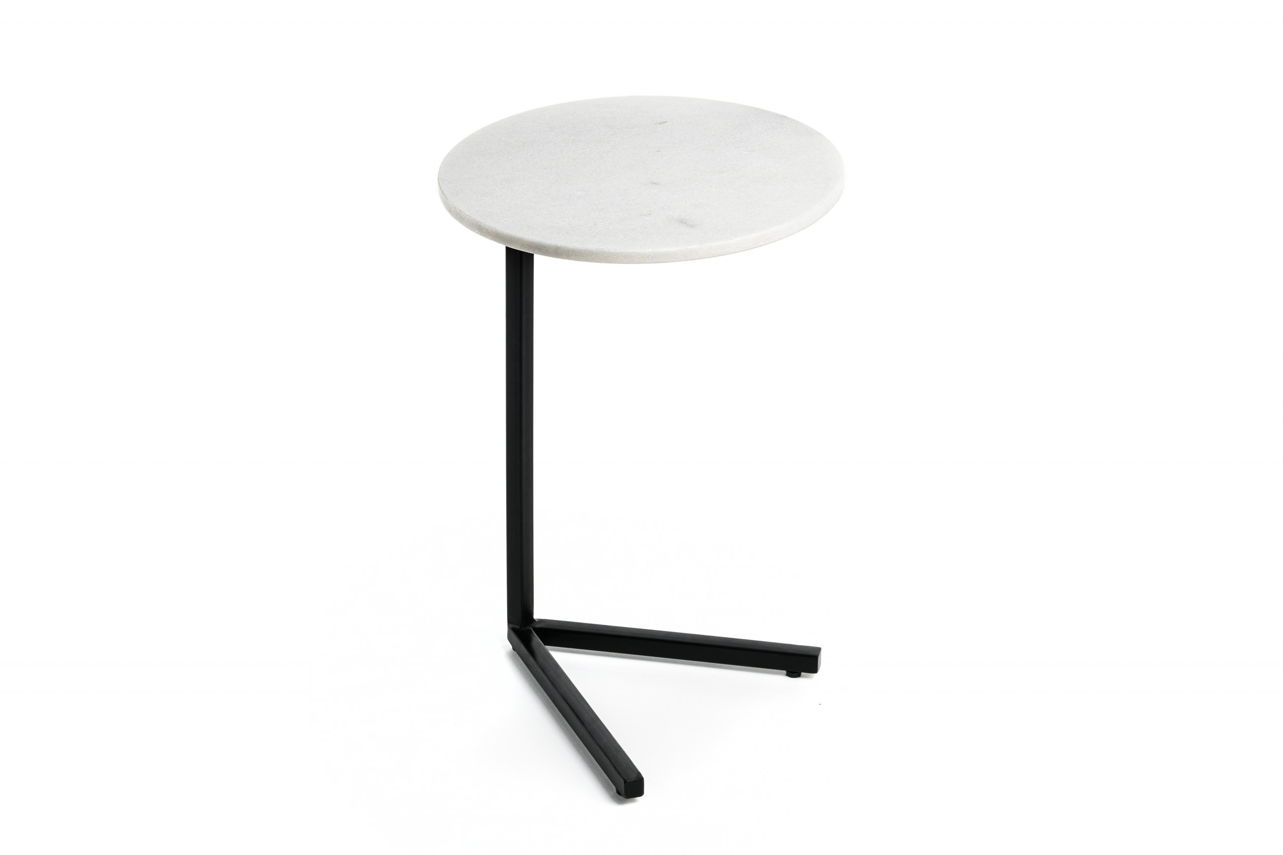 Haluta Marmer Bijzettafel - 35 x 35 x 54 cm - Wit - Afbeelding 4