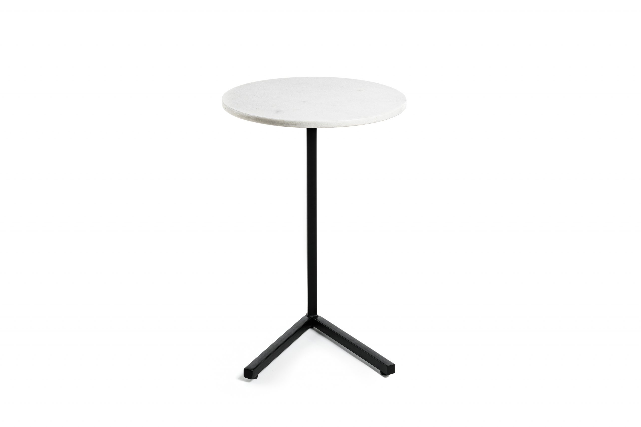 Haluta Marmer Bijzettafel - 35 x 35 x 54 cm - Wit - Afbeelding 5