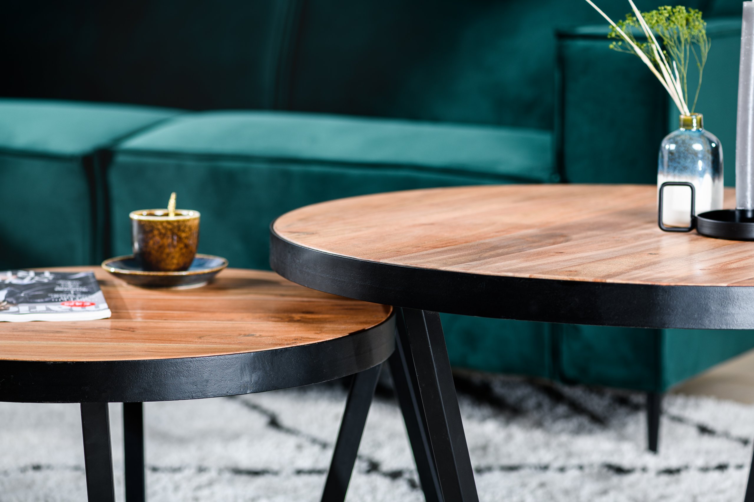 Haluta Acacia Salontafel - Set van 2 - Bruin - Afbeelding 2
