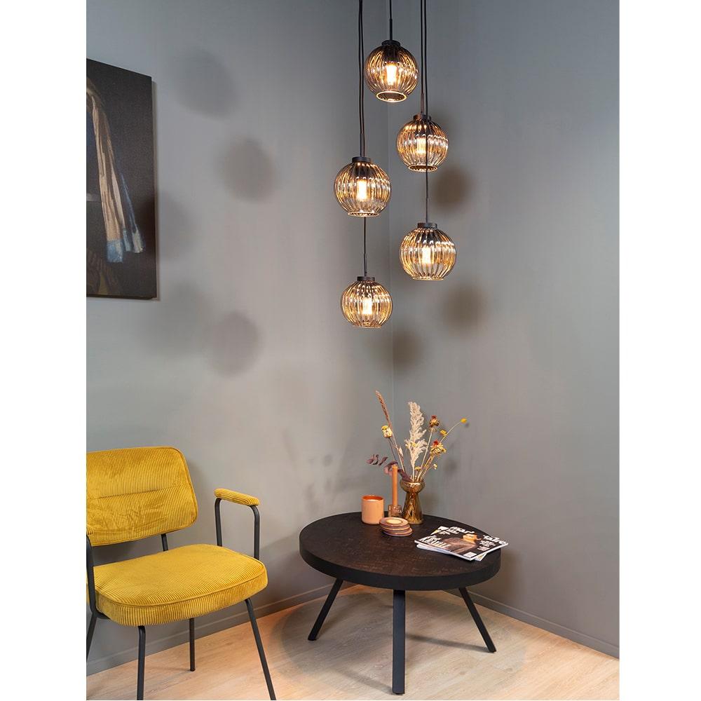Haluta Hanglamp - 5-lichts - Smoke Glas - Afbeelding 3