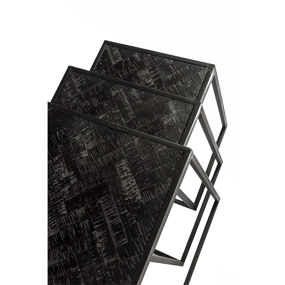 Haluta Bijzettafels - Set van 3 - Black Stack - Zwart - Afbeelding 3