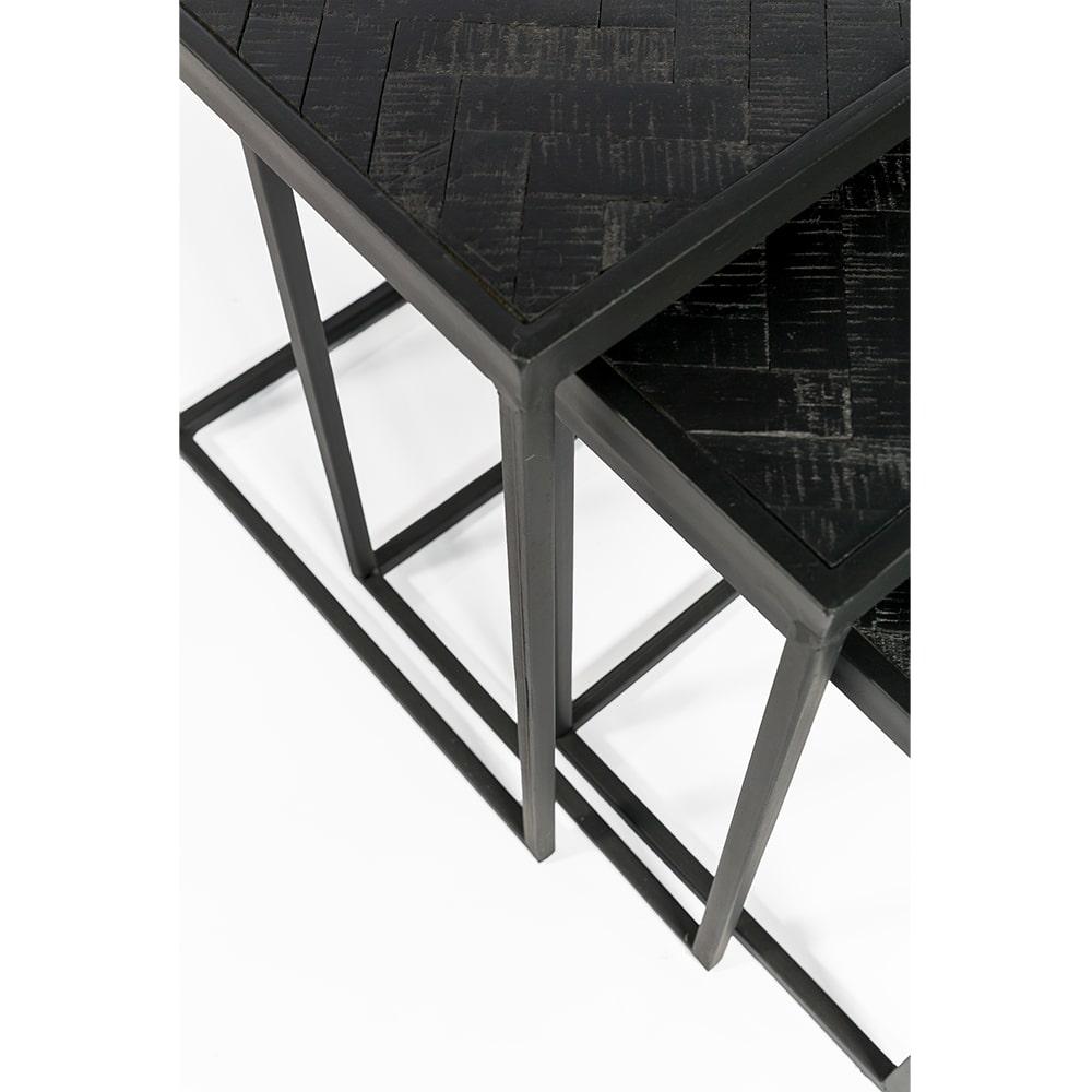 Haluta Bijzettafels - Set van 3 - Black Stack - Zwart - Afbeelding 4