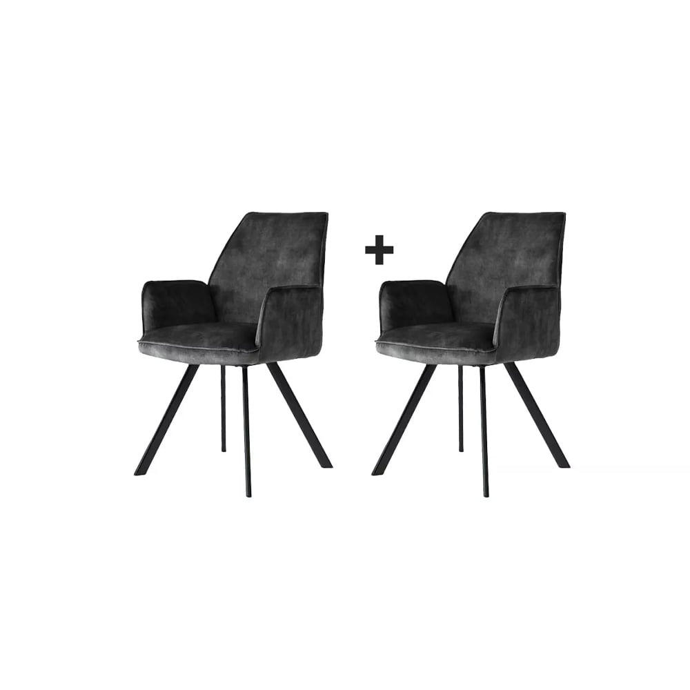 Haluta Eetkamerstoel Rachel - Antraciet - €179,50 p.s - Set van 2