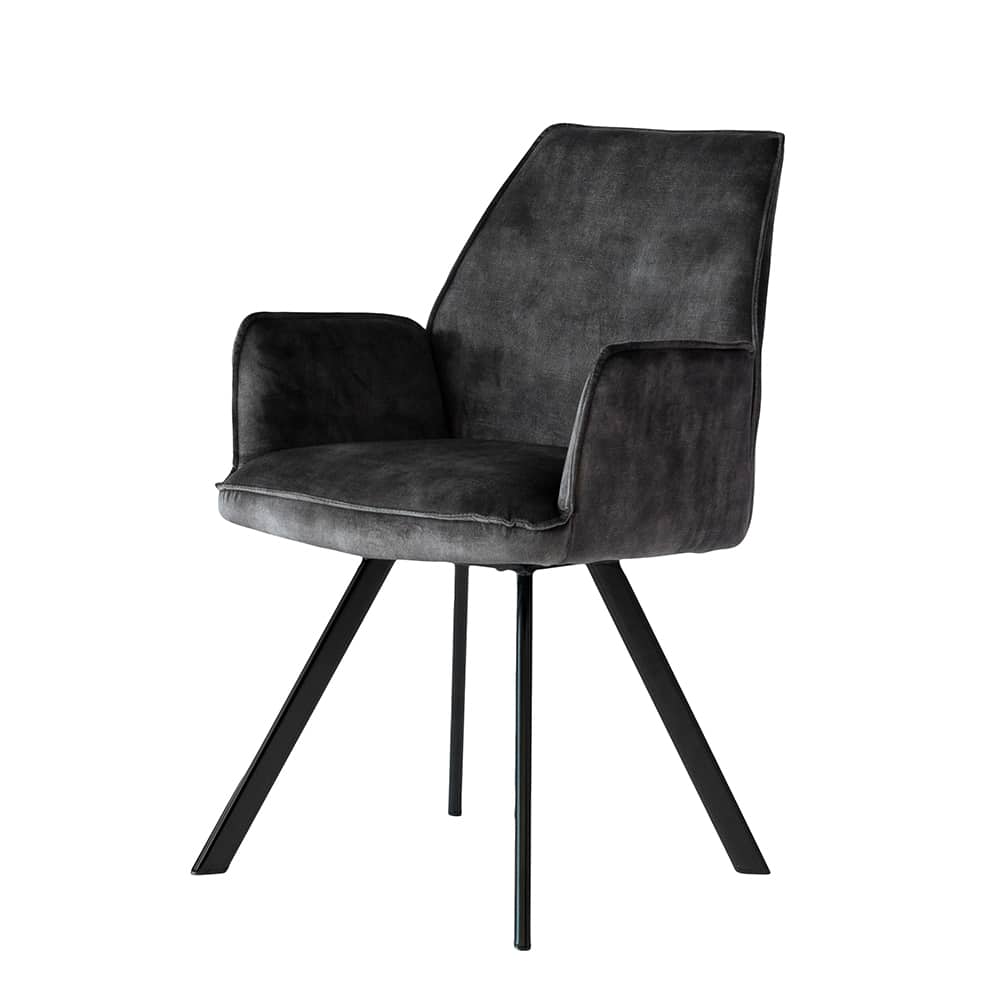 Haluta Eetkamerstoel Rachel - Antraciet - €179,50 p.s - Set van 2 - Afbeelding 2