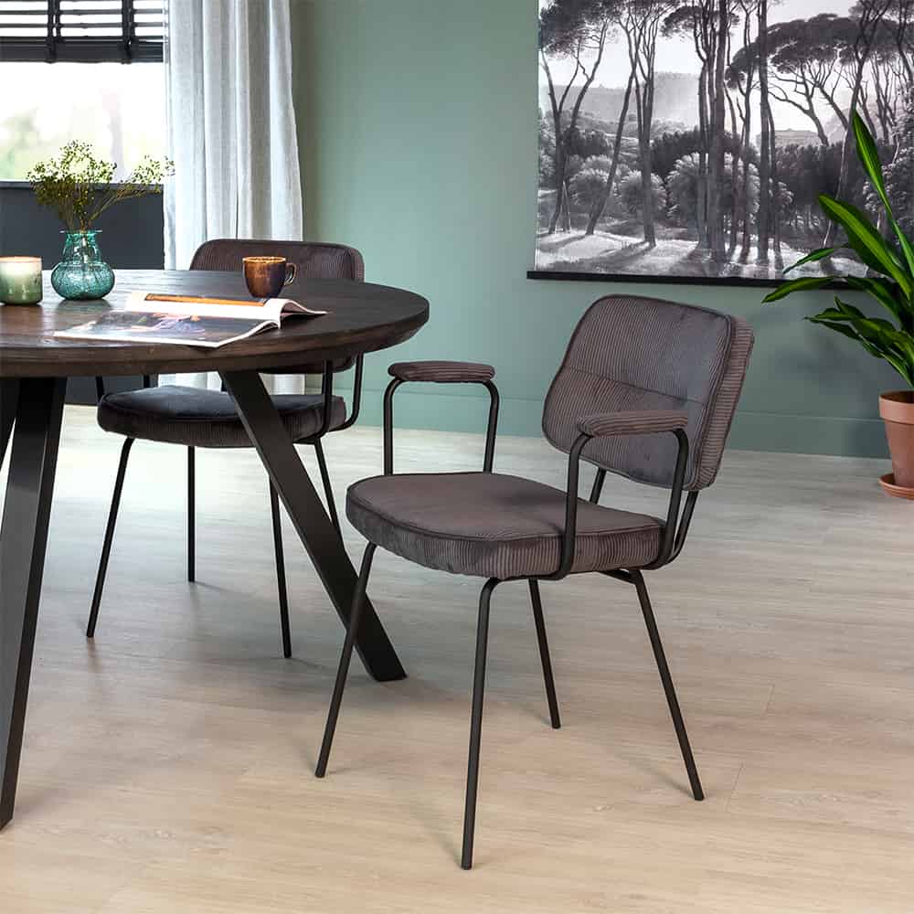 Haluta Eetkamerstoel Niels – Antraciet – €149,50 p.s – Set van 2 - Afbeelding 4