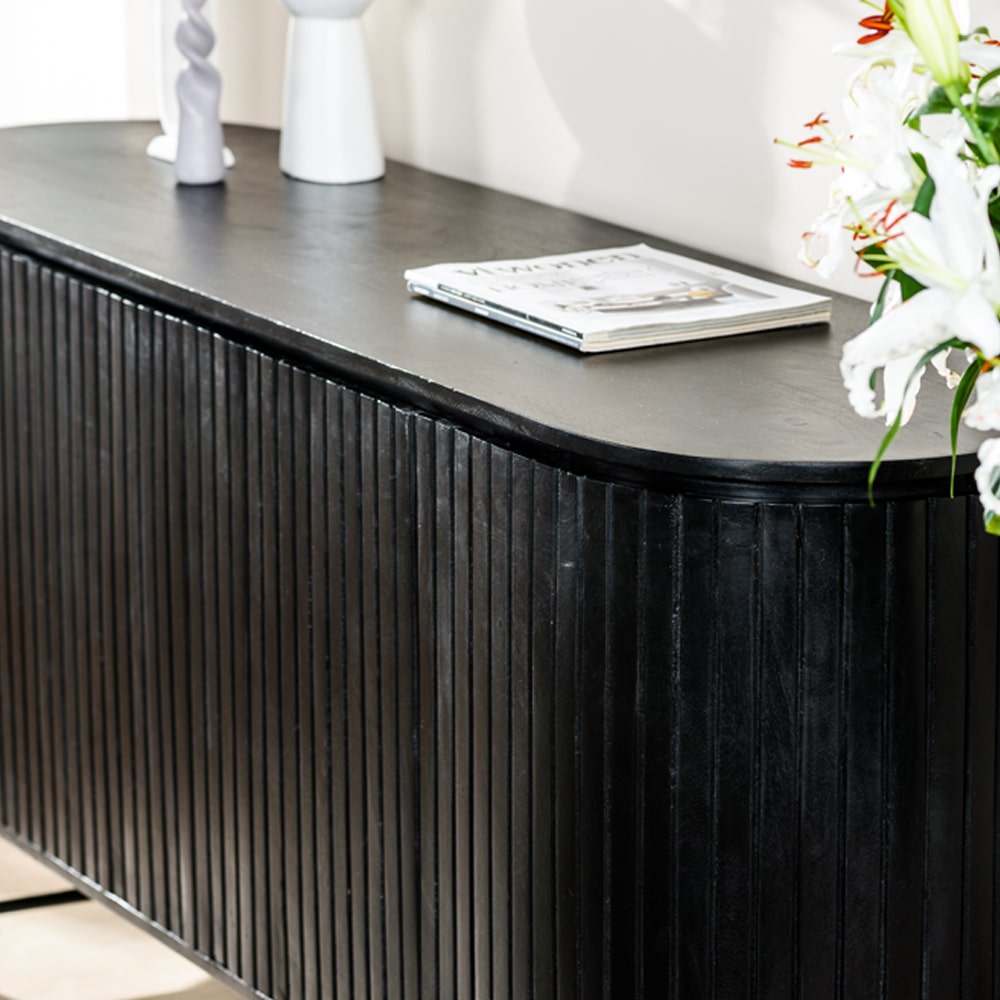 Haluta Acacia TV-meubel Noor - 165 x 45 x 80 cm - Acacia/Zwart - Afbeelding 3
