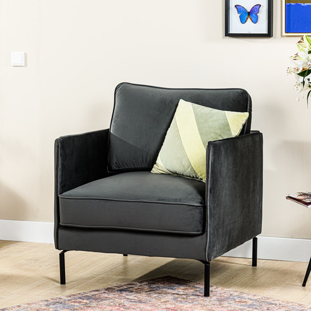 Haluta Fauteuil Julius - 1 Zits - 92 x 80 x 86 - Heaven - Antraciet