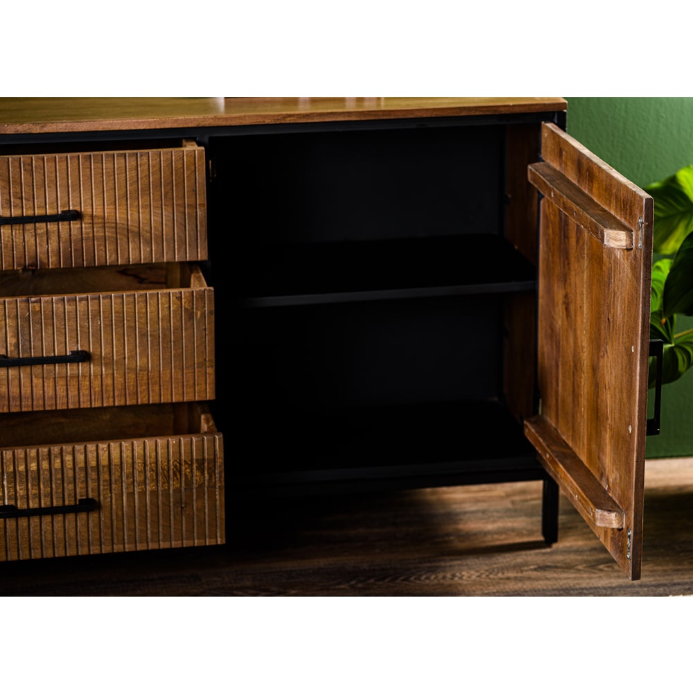 Haluta Acacia Dressoir Eric - 180 x 40 x 80 cm - Bruin - Afbeelding 3