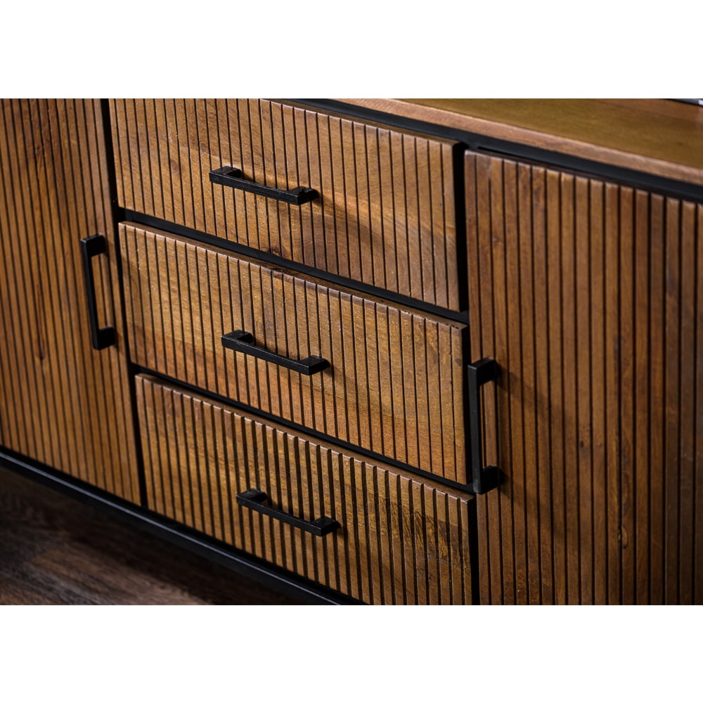 Haluta Acacia Dressoir Eric - 180 x 40 x 80 cm - Bruin - Afbeelding 2