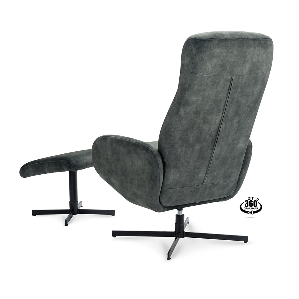 Haluta Relax Draaifauteuil Willy (incl. voetenbank) - Hunter - Afbeelding 2