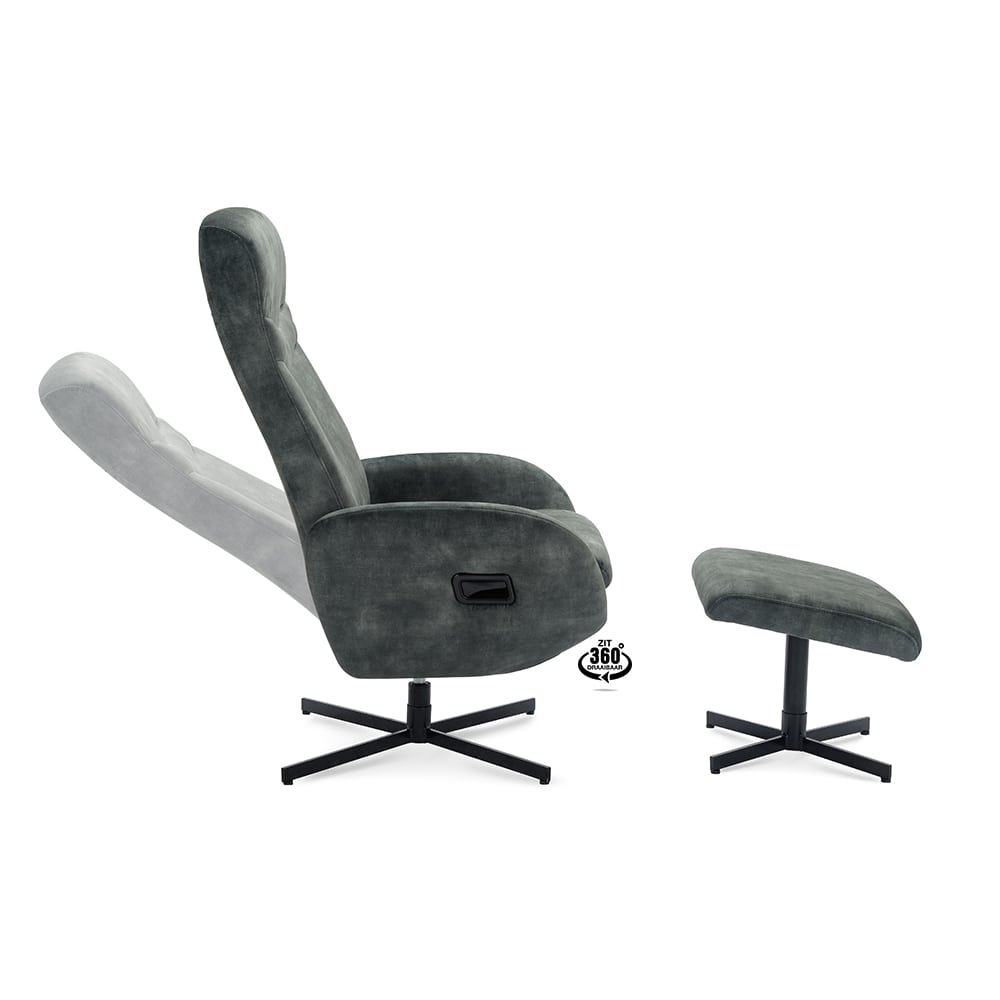 Haluta Relax Draaifauteuil Willy (incl. voetenbank) - Hunter - Afbeelding 3