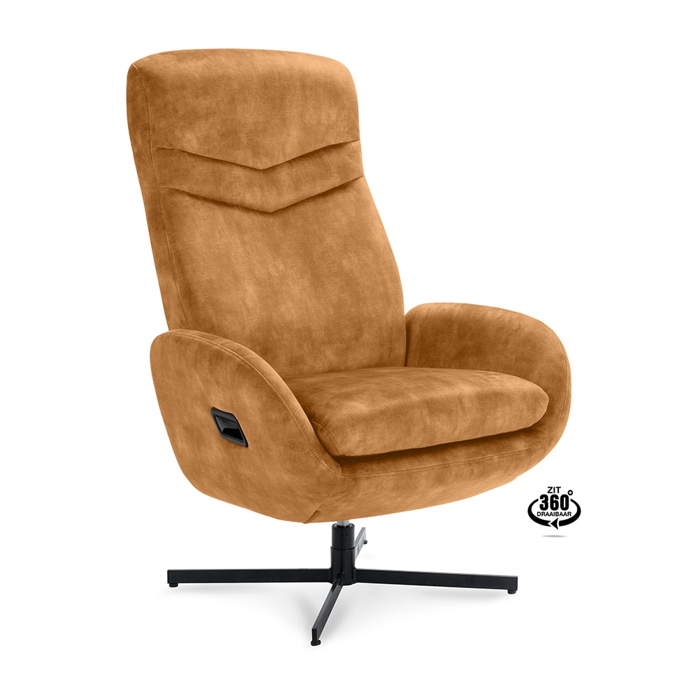 Haluta Relax Draaifauteuil Willy (incl. voetenbank) - Cognac - Afbeelding 4