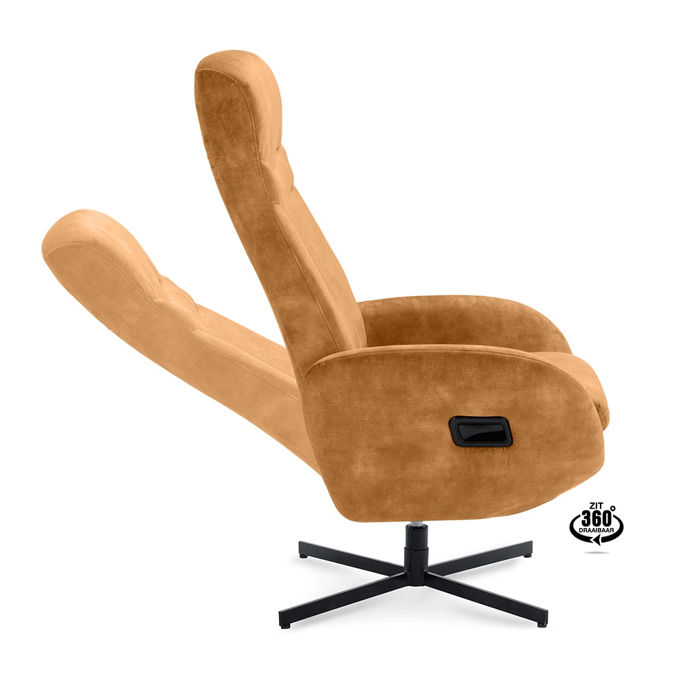 Haluta Relax Draaifauteuil Willy (incl. voetenbank) - Cognac - Afbeelding 5