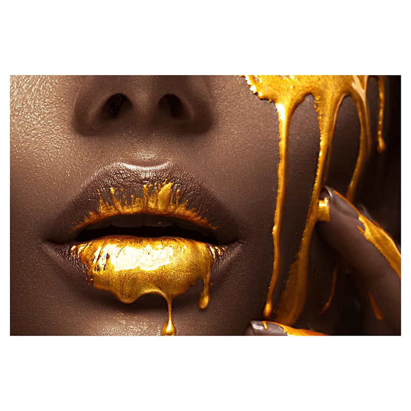 Glasschilderij - Chanel Lippen - 120 x 80 cm