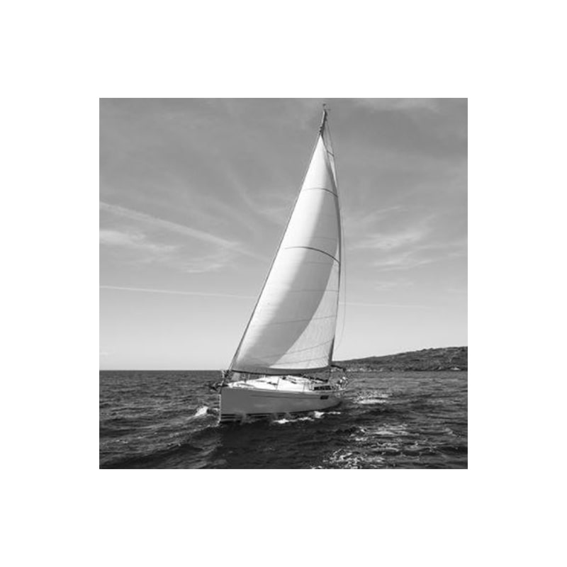 Glasschilderij - Zeilboot - 80 x 80 cm