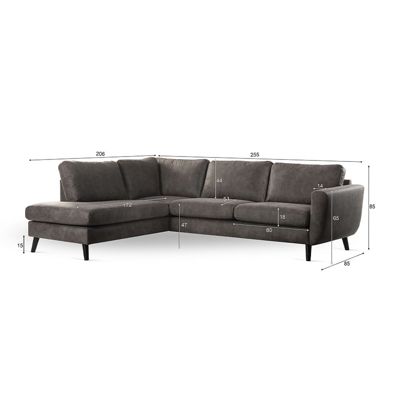 Haluta - Hoekbank Daniel - 255 x 206 x 85 cm - Taupe - Links - Afbeelding 2