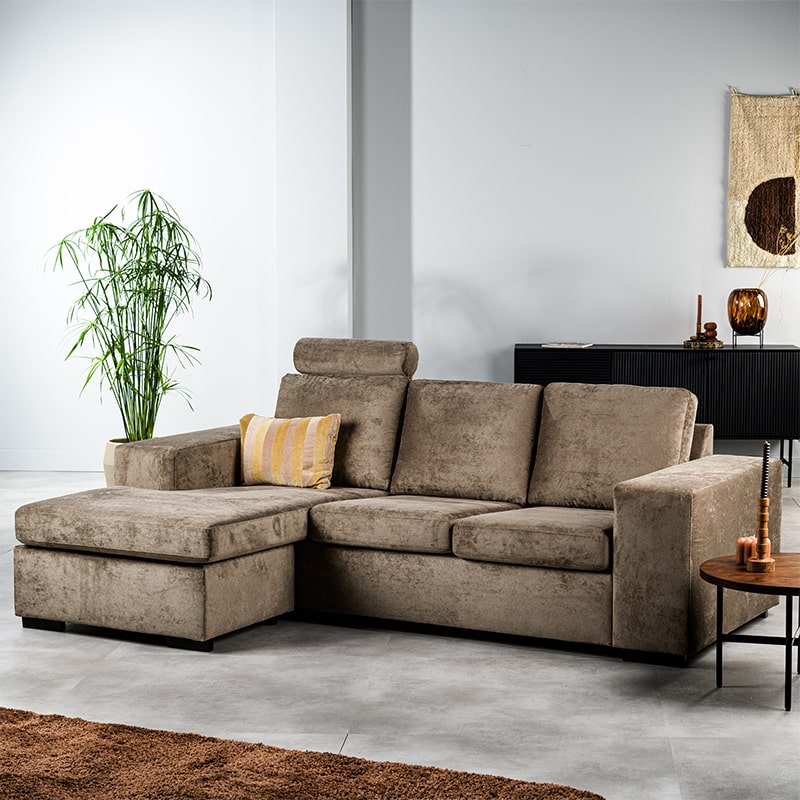 Haluta - 3-zitsbank Rafael - 238 x 153 x 84 cm - Bruin